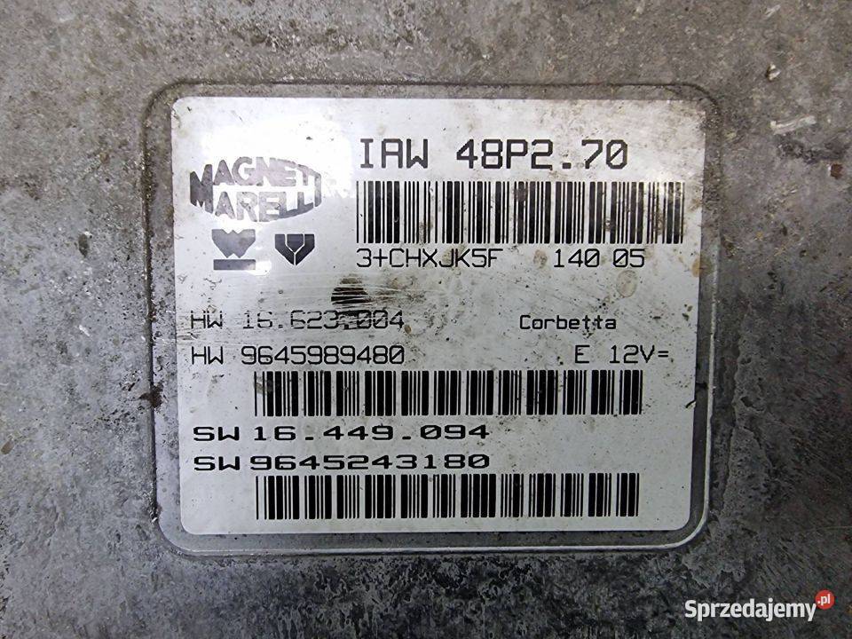 KOMPUTER PEUGEOT 206 9645989480 Pozostałe Lipno