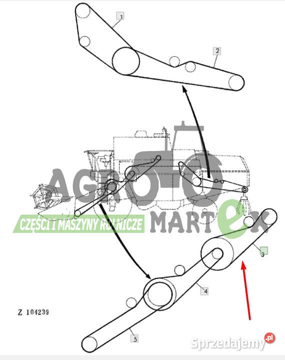 Z33790 0225324EETECH PAS MŁOCARNIA L3725 JD zam Pozostałe Wichrów