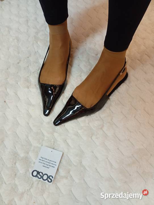 39 ASOS Design czarne baleriny z Londynu skóra ekologiczna Kraków