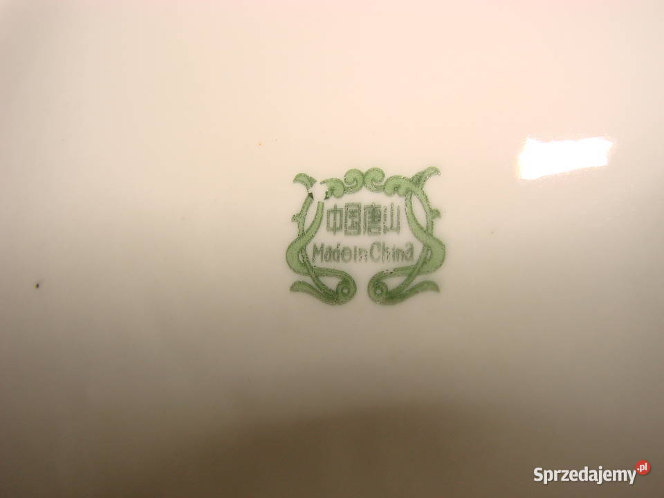 chiński porcelanowy talerz PRL Pruszcz Gdański