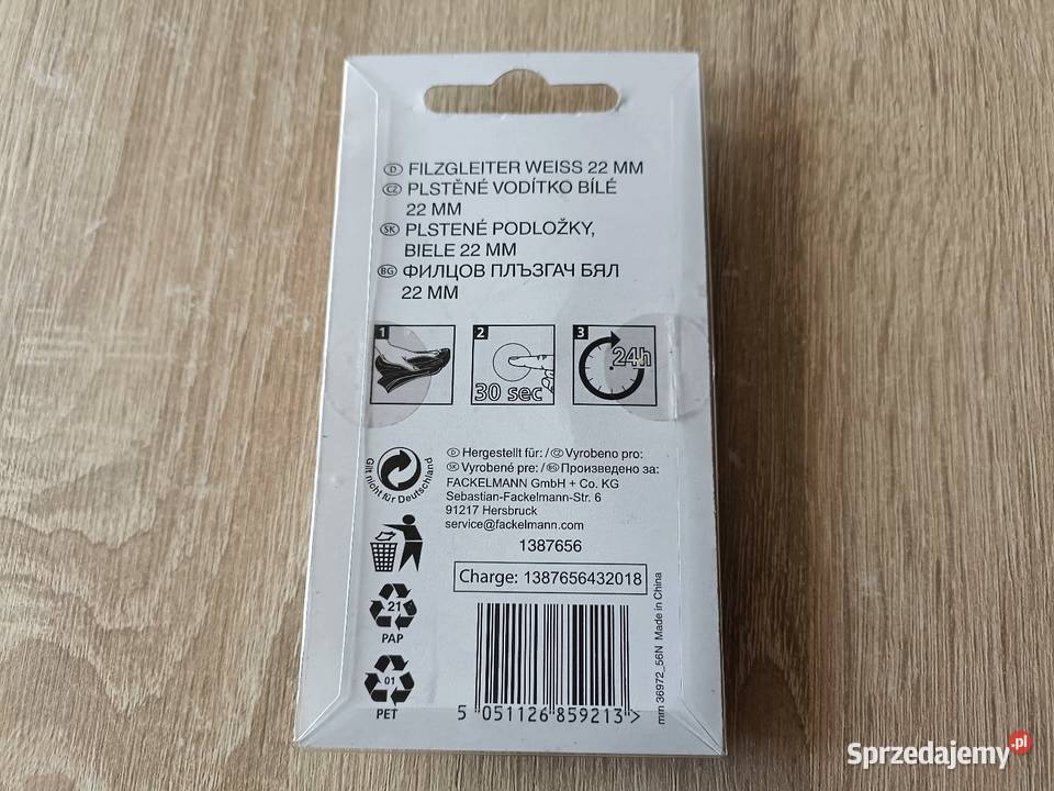Podkładki filcowe pod meble białe śr 22 mm 16 2.2cm Podkładki i filc Kwidzyn