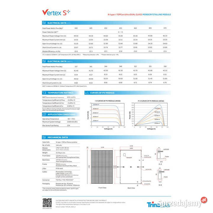 Panel Fotowoltaiczny Trina Solar 465W Vertex S
