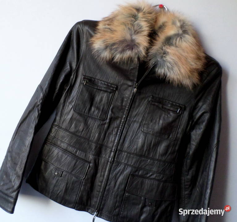 BELFEoryginalna włoska skórzana kurtka 3638 czarny Moda i Styl