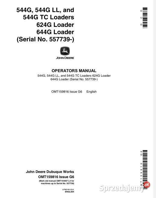 John Deere 544G 544GLL 544GTC 624G 644G świętokrzyskie sprzedam