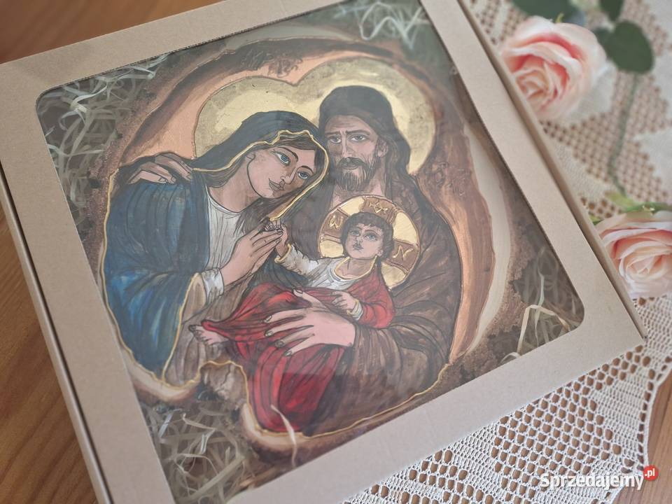 Obraz malowany ręcznie na plastrze brzozy Św Strzyżów sprzedam