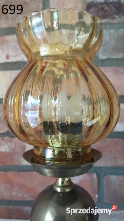 Lampka metalowa Stołowa Gabinetowa Nocna Szklany zachodniopomorskie Gawroniec