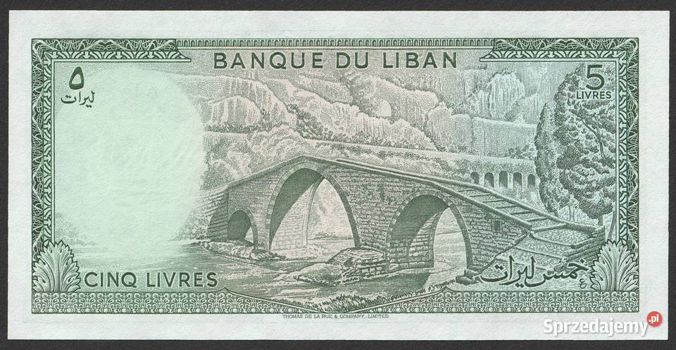 LIBAN 5 LIVRES 1986 STAN BANKOWY UNC Łódź