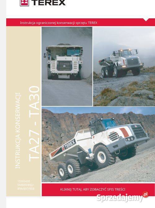 Terex TA27 TA30 wozidło instrukcja obsługi DTR