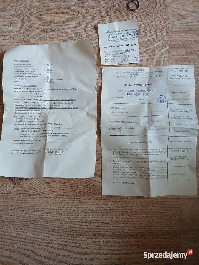 Wentylator wiatraczek z czasów PRL u Wentylatory