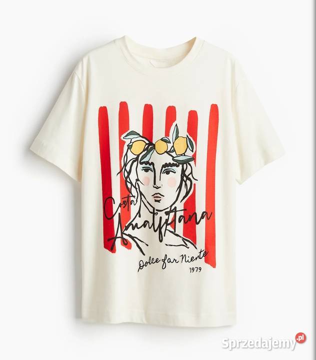 Koszulka HM Tshirt z nadrukiem twarzy cytryn S H&M Odzież damska Warszawa
