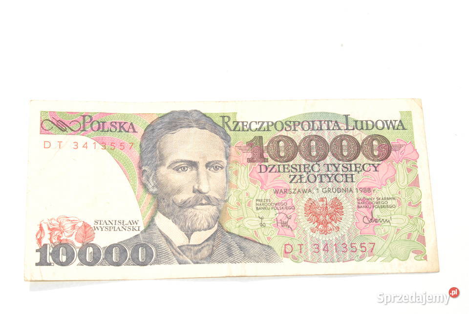 Stary banknot 10000 złotych Wyspiański 1988 Cieszyn