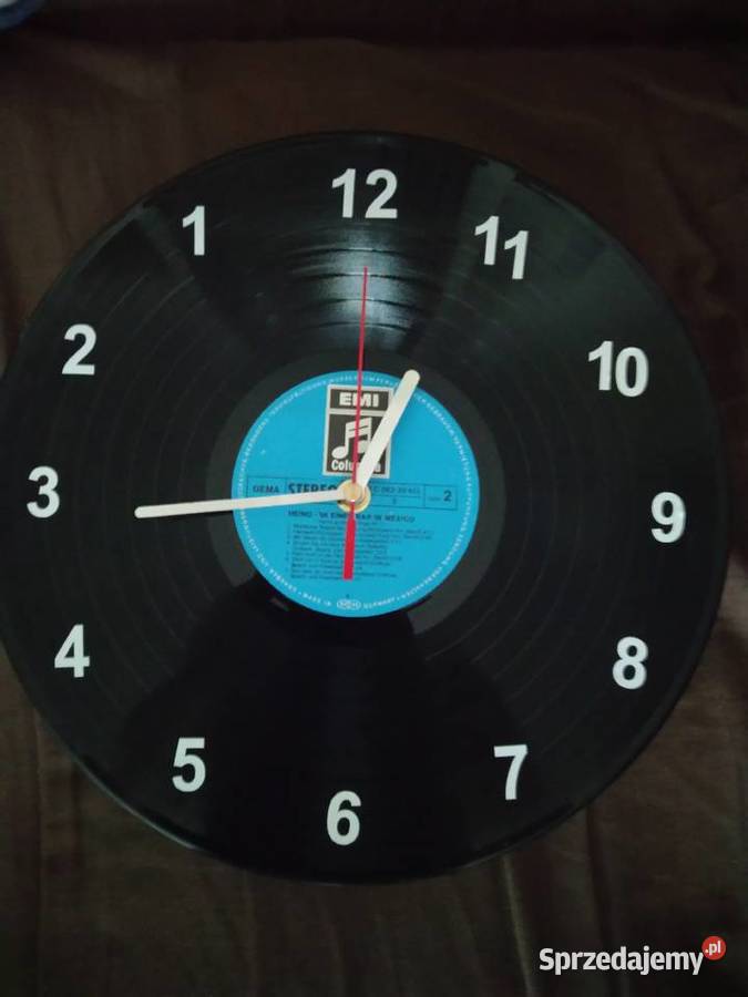 Zegar chodzący do tyłu z płyty winylowej Zegary łódzkie Łódź