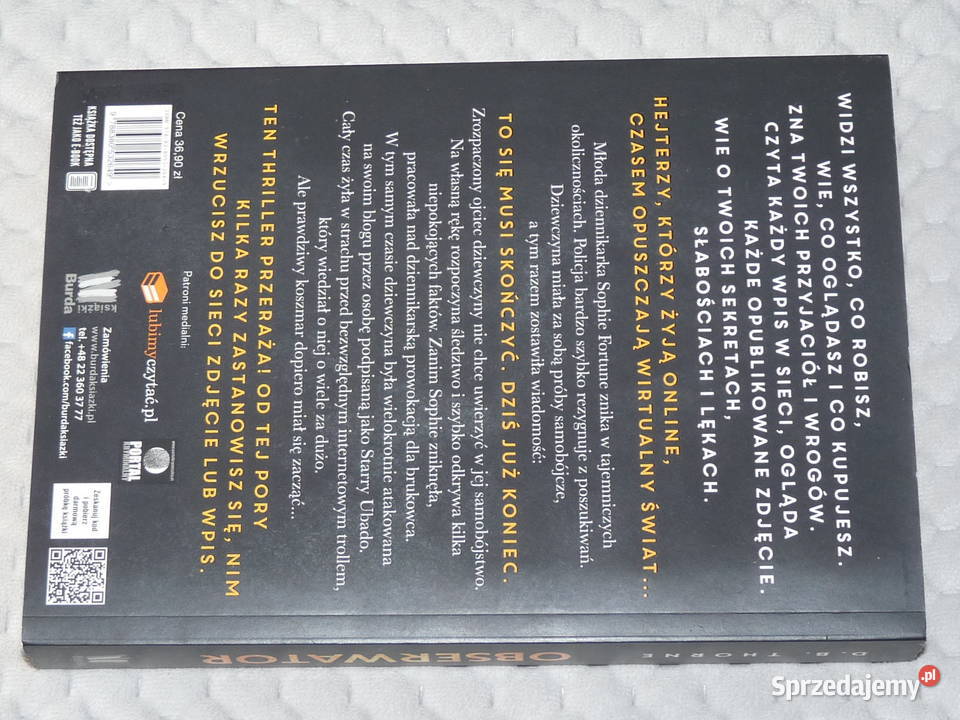 Obserwator D B Thorne thriller psychologiczny małopolskie
