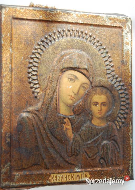 Matka Boża Kazańska stara ikona rosyjska antyk Lublin sprzedam