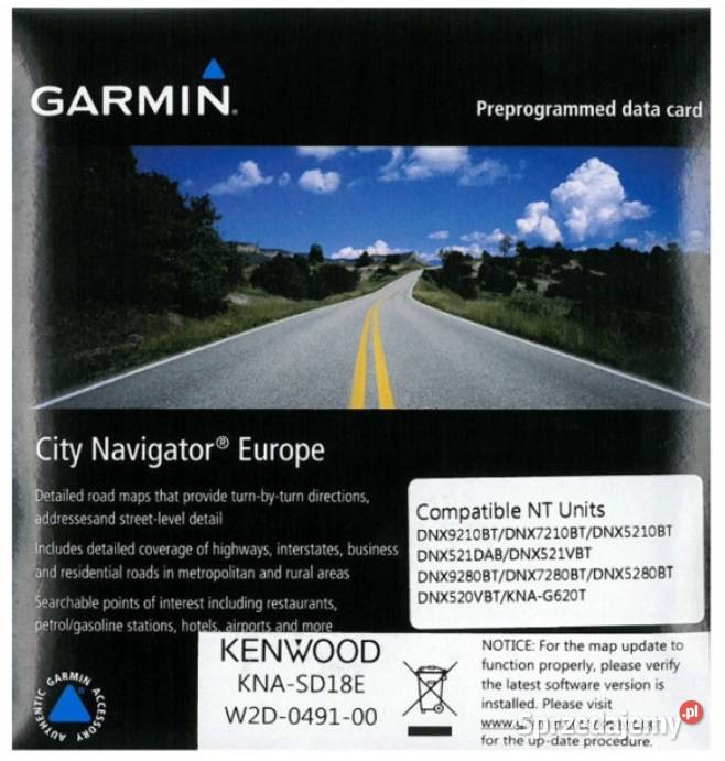 Mapa do nawigacji Europa Kenwood Garmin DNX KNA Elektronika Aleksandrów Łódzki