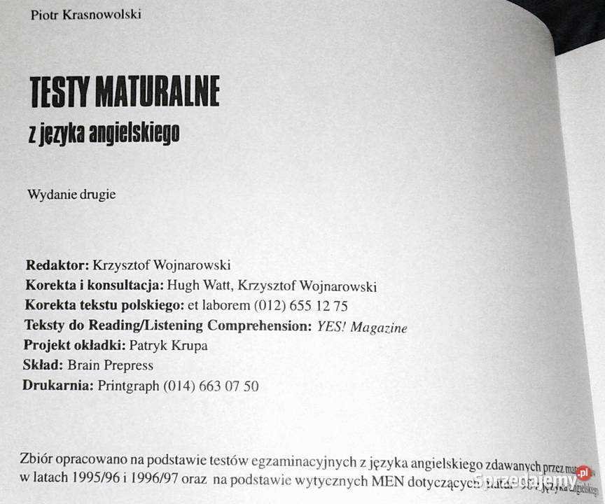 Testy maturalne z języka angielskiego 98 Piotr Chełm