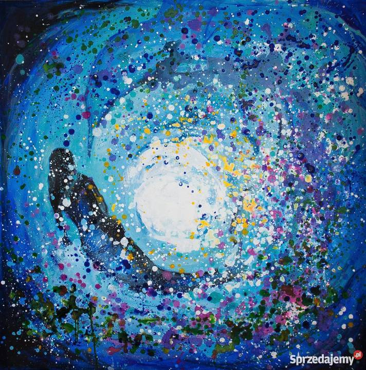 Akryl na płótnie GŁĘBIA 100x100 obraz artystki Katowice