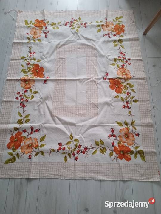 Materiał na obrus z czasów PRLu Mysłowice