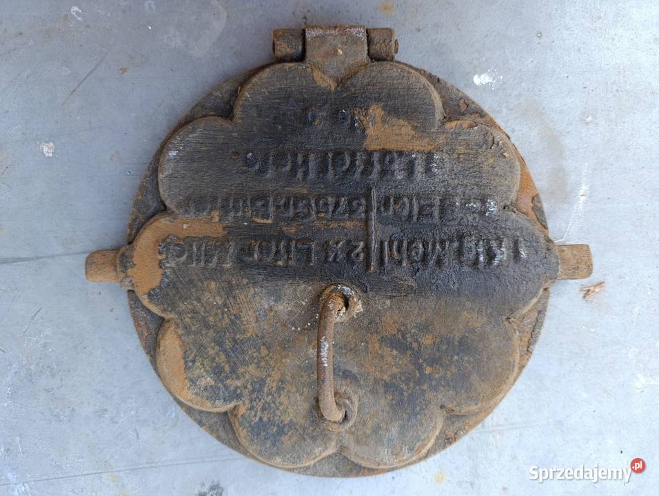 Żeliwna gofrownica niemiecka przedmiot do 1945 Poznań