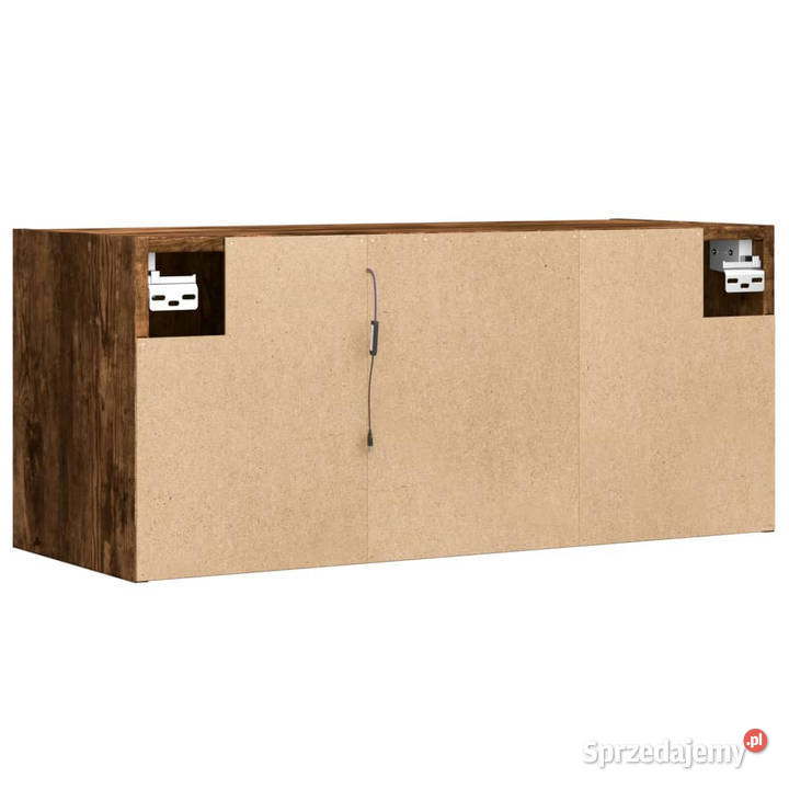 Ścienna szafka TV z LED przydymiony dąb 80x31x35 Warszawa