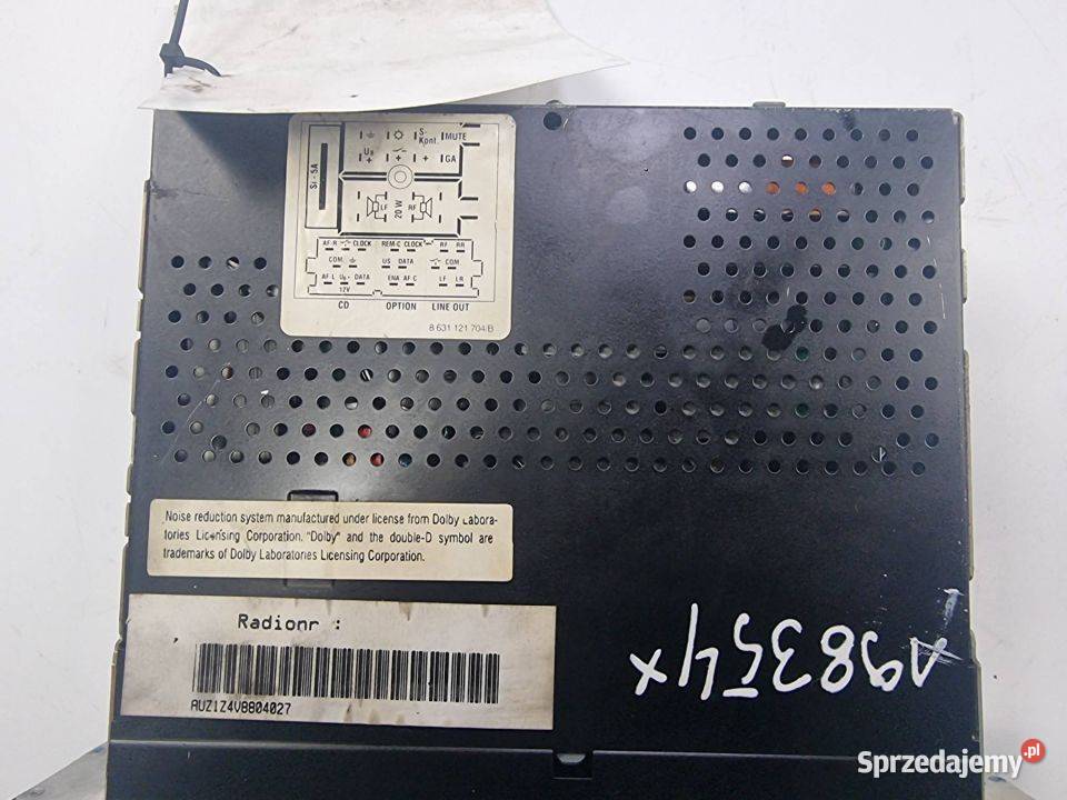 RADIO AUDI A8 D2 4D0035192A osobowe Pozostałe Lipno