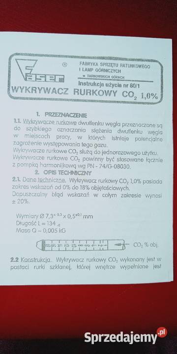 Wykrywacz rurkowy H2S małopolskie Kraków