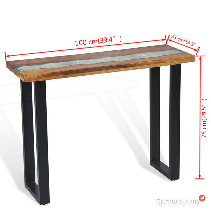 Stolik konsola drewno tekowe 100 x 35 x 75 Meble mazowieckie Warszawa