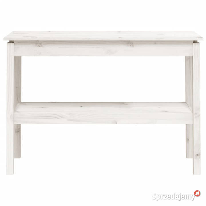 Stolik konsolowy biały 110x40x75 lite drewno
