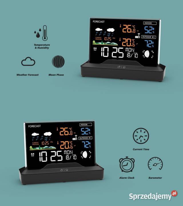 Podświetlana bezprzewodowa stacja pogodowa Poznań
