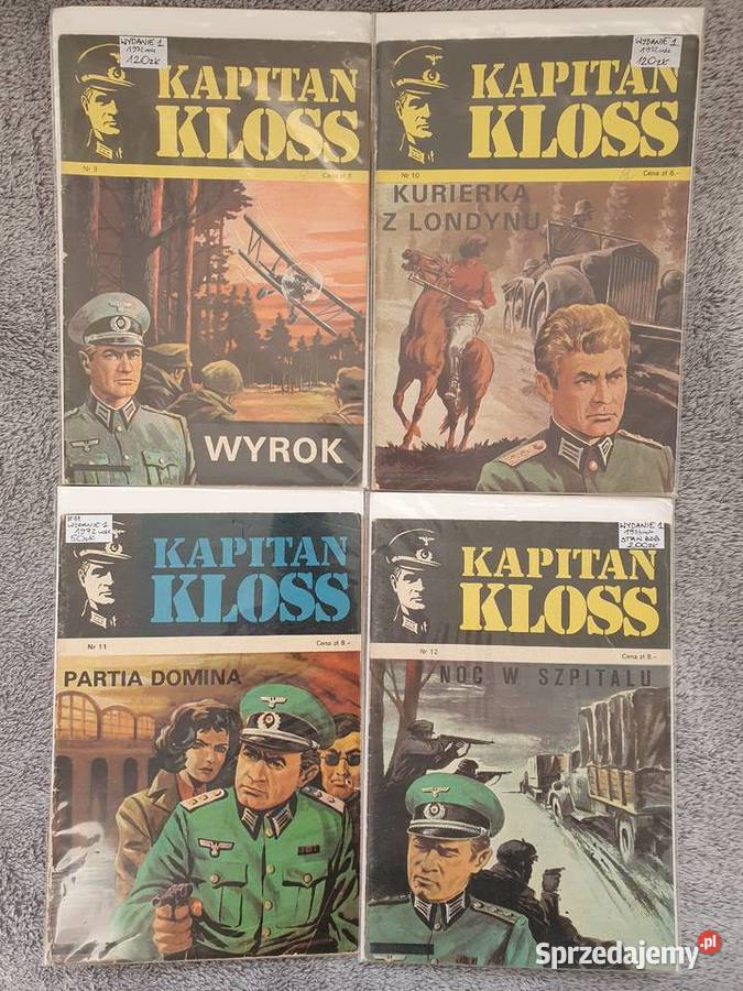 Kapitan Kloss zestaw 15 komiksów wydanie 1 1971 Polskie Gdynia