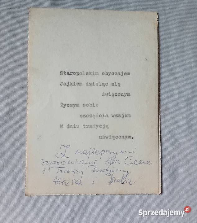 Pocztówka wielkanocna składana lata 70e Koźminek