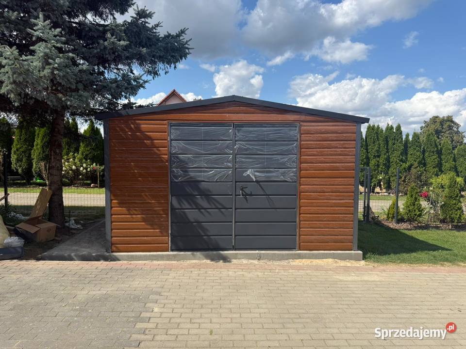 Garaż Blaszany dwuspadowy 4x5 Złoty Dąb Ciemny Gdańsk sprzedam