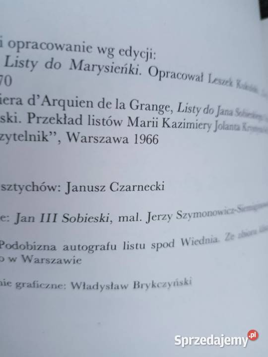 Sobieski listy do Marysieńki księgarnia Warszawa