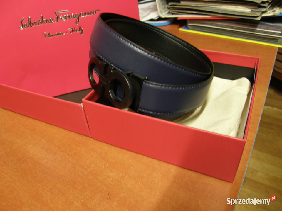 Salvatore Ferragamo pasek męski skurzany Dla mężczyzn Paski Biała Podlaska