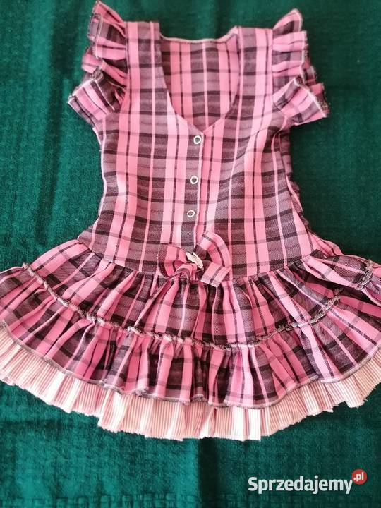 Sukienka w różowoczarną kratkę rozmiar 9298 Łódź