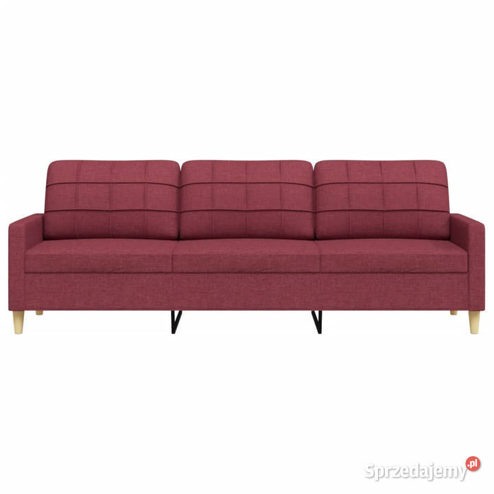 Sofa 3osobowa winna czerwień 210 cmtapicerowana