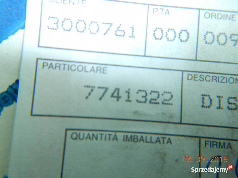 TARCZA SPRZĘGŁA FIAT BRAVO I 19D FIAT PUNTO ASO osobowe