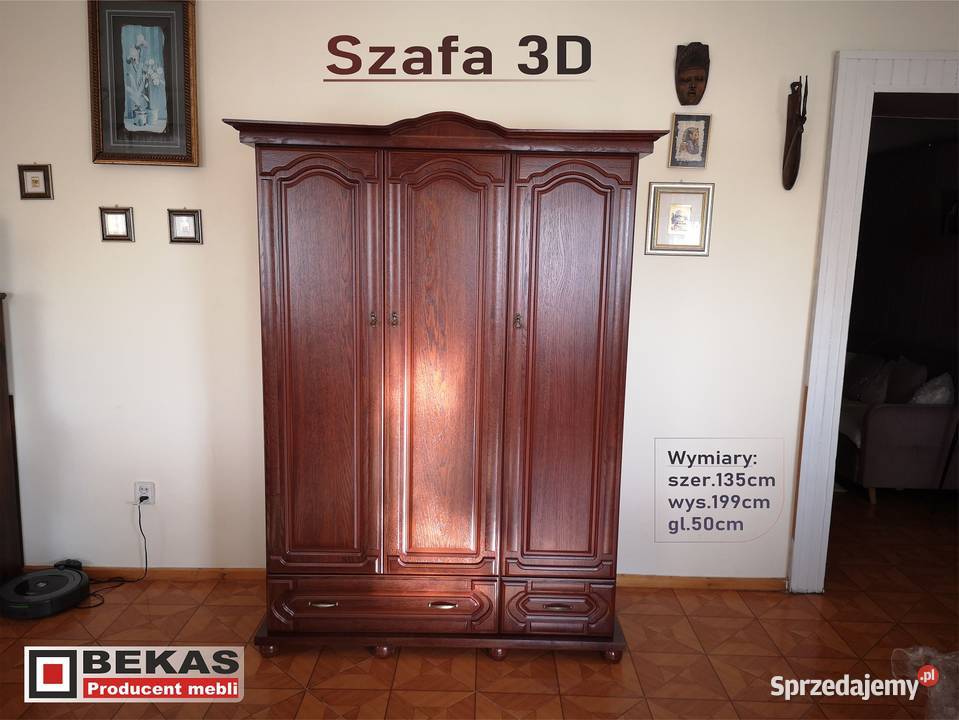 Stylowa Szafa 3D 130 Buk Dąb Orzech Natura Bekas Katowice