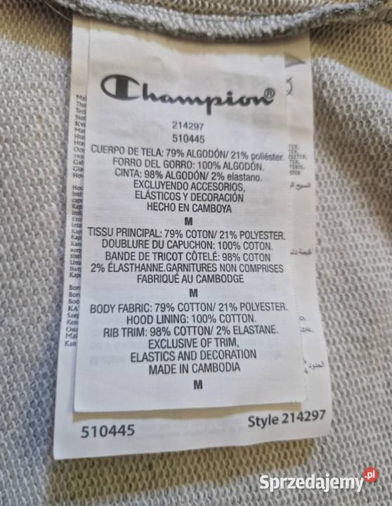 Champion Bluza z Kapturem kangurka M Szara Duże Kraków