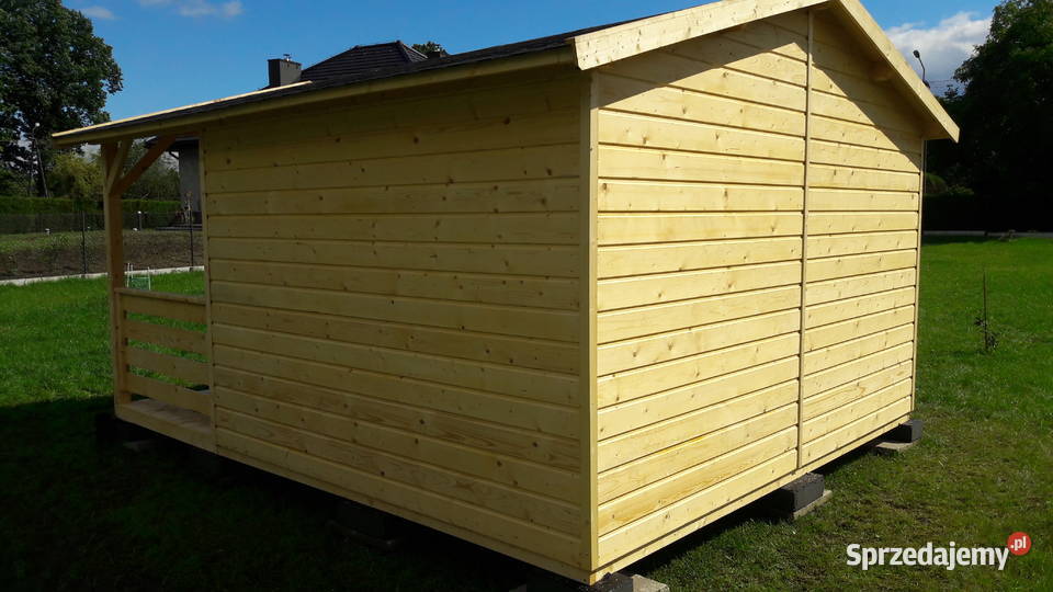 Drewniany domek ogrodowy na działkę ROD altana Rybarzowice