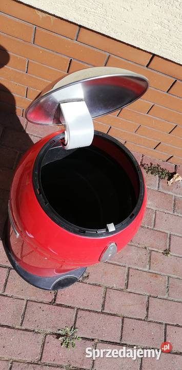 Kosz na śmieci śmietnik czerwony metalowy Garwolin