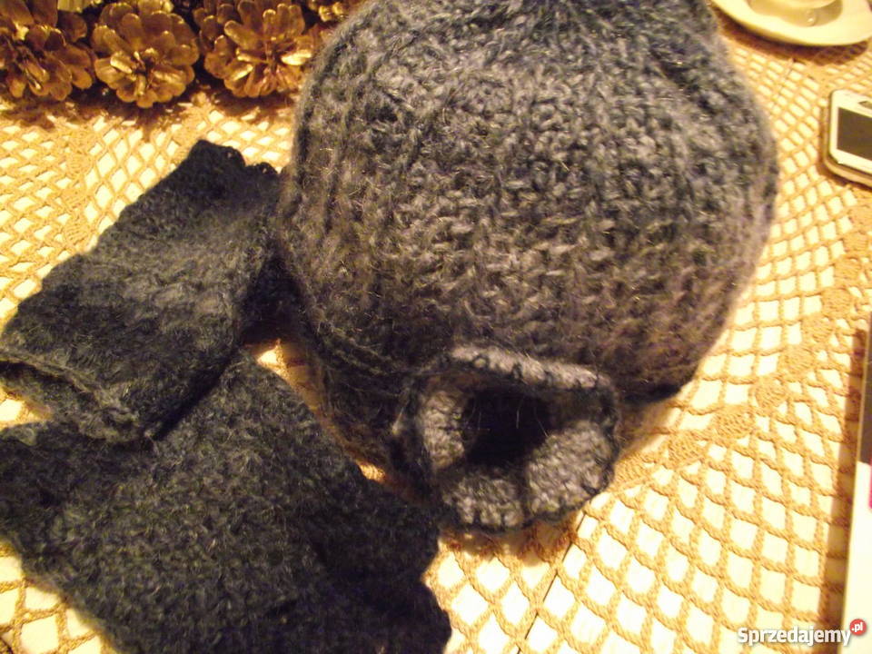 CIENIOWANA CZAPECZKA I MITENKI wielkopolskie Piła