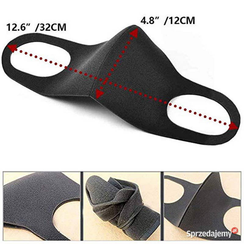 Maski maseczki ochronne 3 czarna maska na twarz Białystok