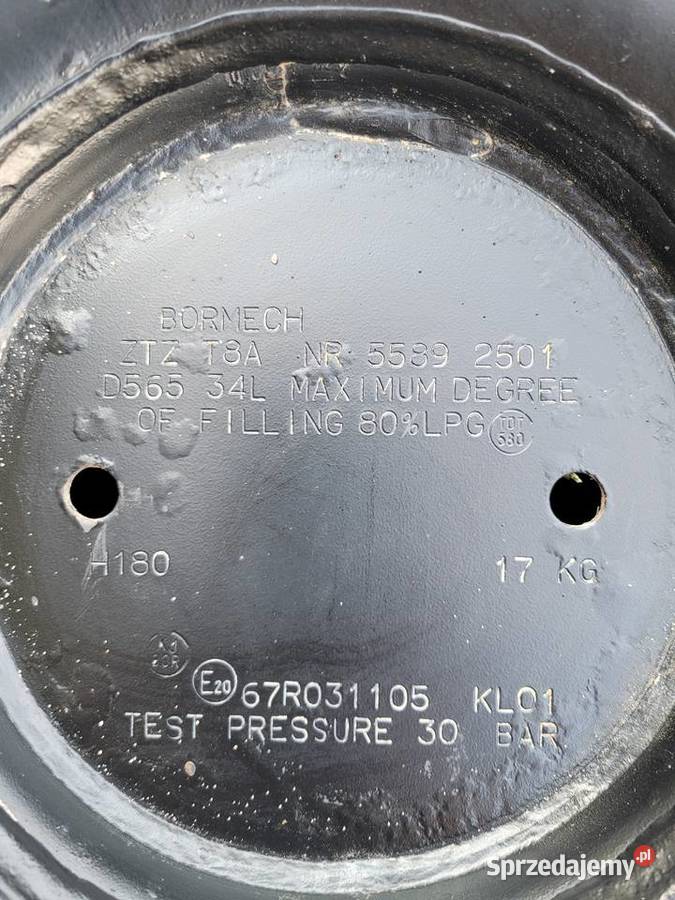 Butla LPG zewnętrzna 34L lubelskie Kiełczewice Dolne