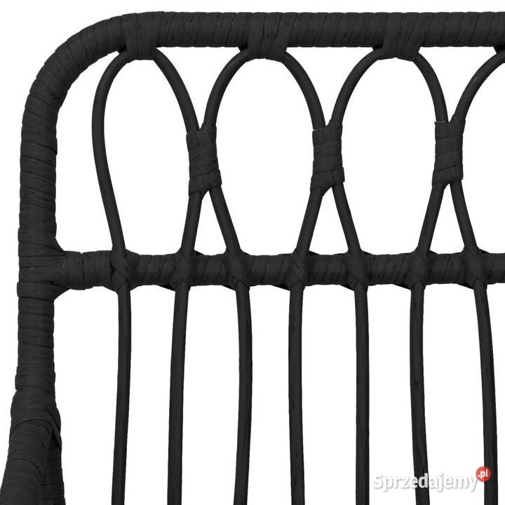Krzesła ogrodowe 2 czarne 56x64x80 rattan PE
