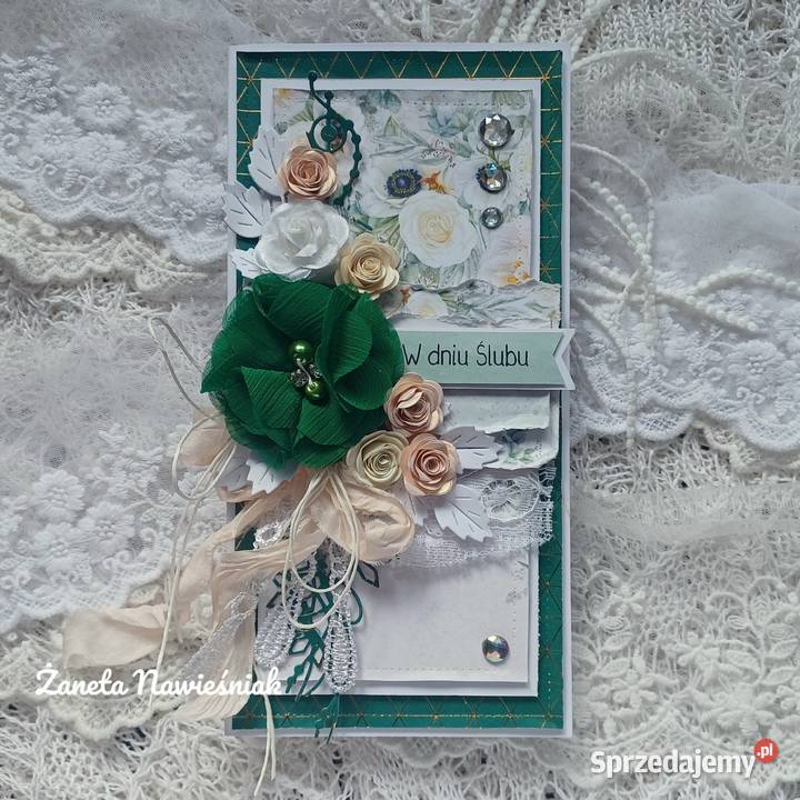 Kartka ręcznie robiona ślub ślubna Mszana Dolna