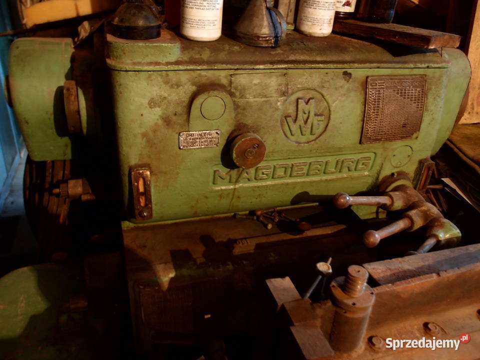 Duża przemysłowa Tokarka Magdeburg produkcja NRD Łódź