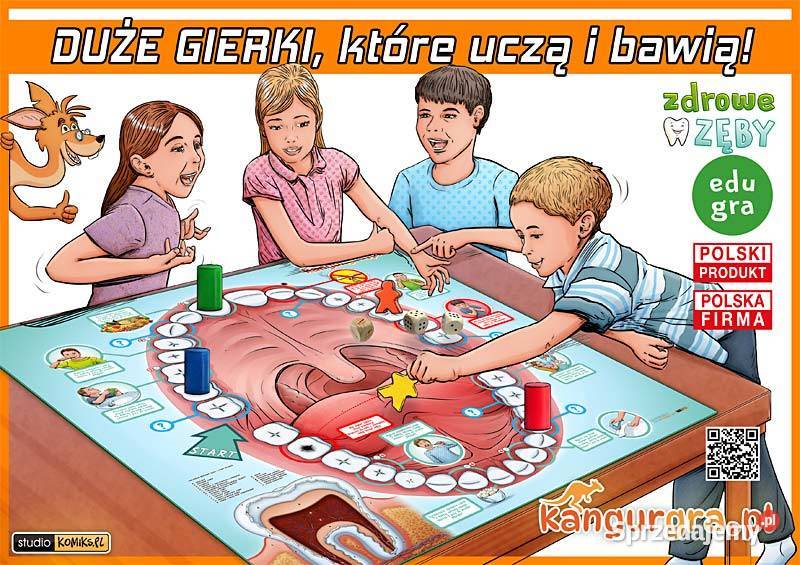 ZDROWE ZĘBY duża EKO GRA planszowa dzieci A1 A0 Edukacyjne Kraków