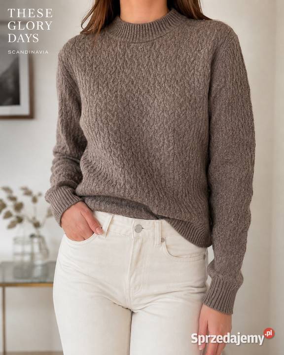 Sweter These Glory Days Scandinavia taupe Swetry i golfy Lednica Górna