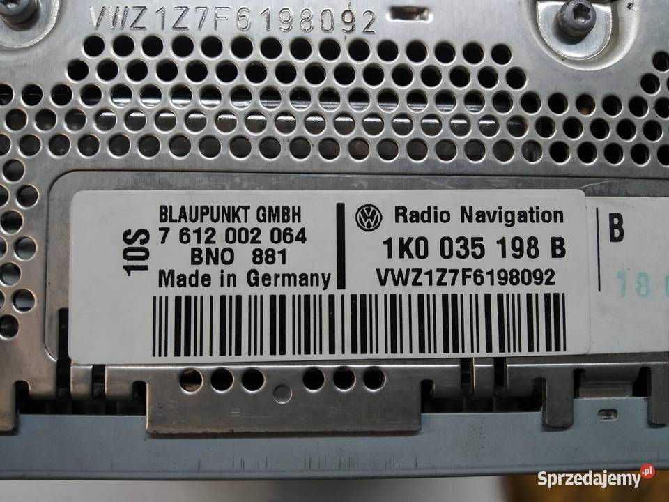 RADIONAWIGACJA KOD DO RADIA 1K0035198B VW świętokrzyskie